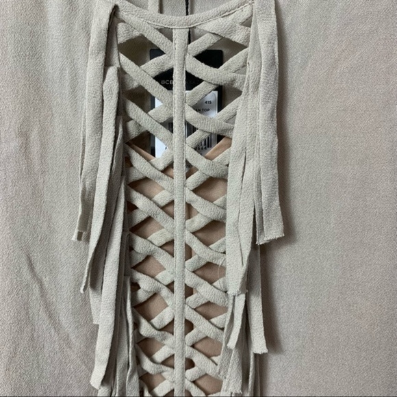 NWT BCBG Ramzie Fringe Kaftan Top - Picture 4 of 7